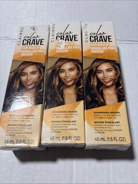 Clairol Color Crave Shimmering Bronze Hair Makeup 3 pack